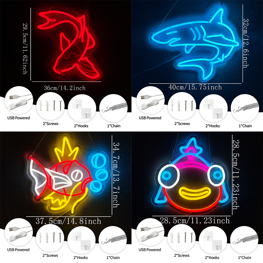 Fish Led Neon Sign, Lucky Koi  - огляд і ціна Fishing Equipment Gifts